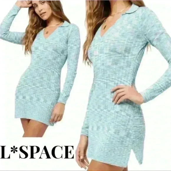 NWT L*Space Aria Long Sleeve V Neck Dress - Picture 1 of 7